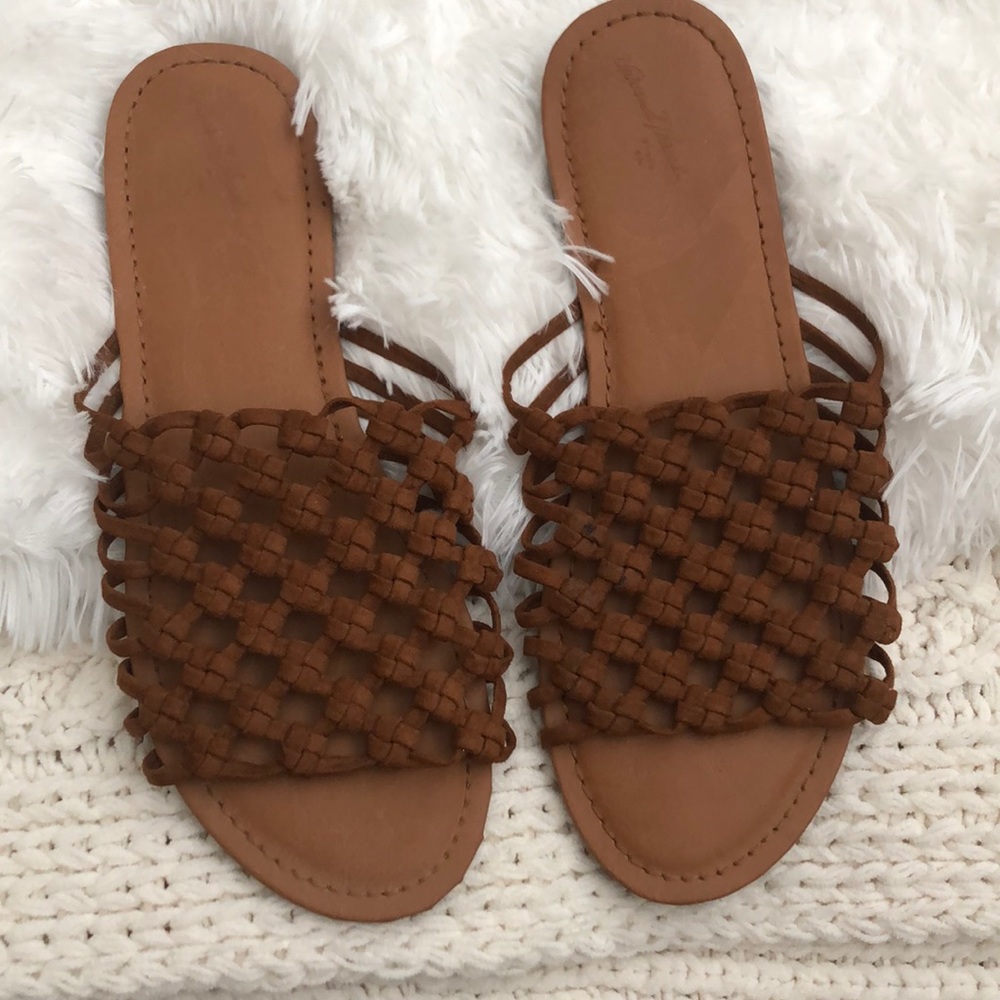 Target brown suede slides
